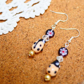 Creamy Ladybirds Dangles Earrings item