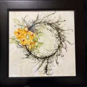Framed original acrylic and alcohol ink art item