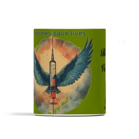 Winged syringe mug item
