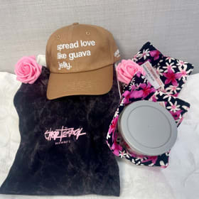 #6 - T-shirt, Hat, & Bowl Holders with Glass Bowl item