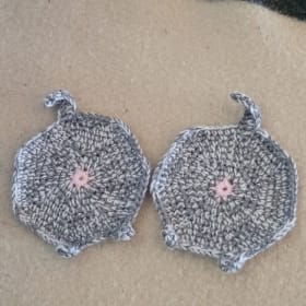 Grey Crochet Cat Butt Coasters item