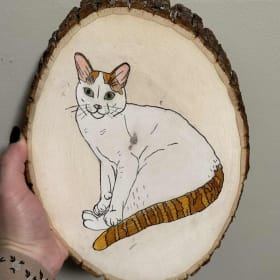 Wood Burnt Custom Pet Portrait item