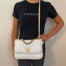 Chanel White 19 Lambskin & Shearling Shoulder Bag item