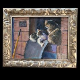 "Barn Kitties" Oil Painting item
