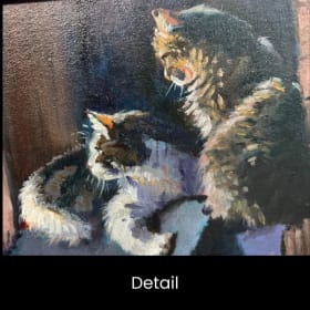 "Barn Kitties" Oil Painting item