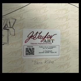 "Barn Kitties" Oil Painting item