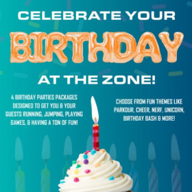 Zone athletics Black Birthday Party Voucher (value: $199) item