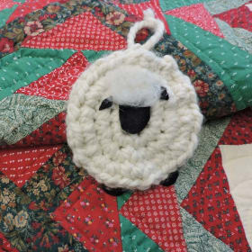 Wooly Lamb Ornament:  cream item