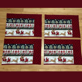 4 Holiday Santa & Gifts Placemats item