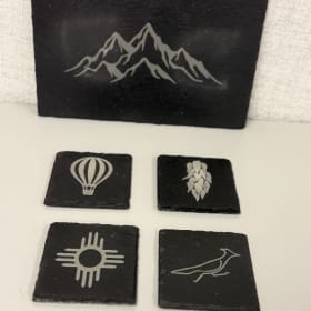 Set of 4 New Mexico themed Coasters & Charcuterie Board item