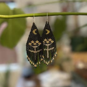 Beaded earrings sterling silver hooks item