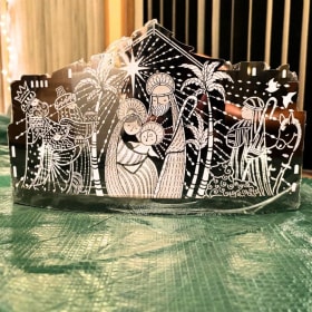 Enchanted nativity votive holder item