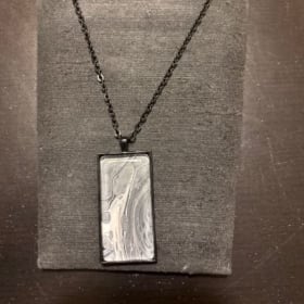 Grey and White Square Necklace item