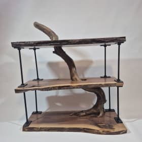 Handmade Three-Tier Wooden Shelf item