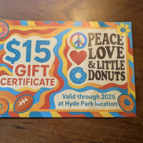Two $15 gift cards courtesy of Peace, Love and Little Donuts item