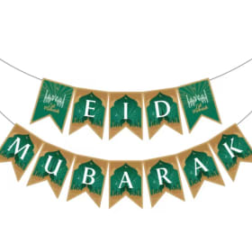 🌙 Eid Mubarak Decorative Banner – Green Design item