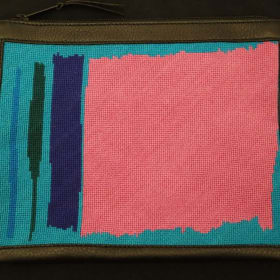 Leather and needlework pouch item