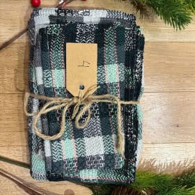 Combo de linge à vaisselle et lavette tissés à la main (4) item