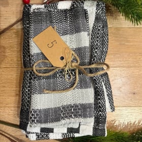 Combo de linge à vaisselle et lavette tissés à la main (5) item