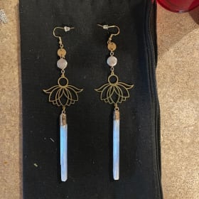Selenite Lotus Earrings item