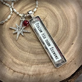 Praise His Name Forever - Christmas Bezel Necklace item