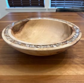 Spalted Maple Bowl with shell inlay item