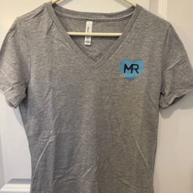 Women's V-Neck Tee, Black Writing Size Large item