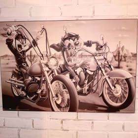 Vintage Looney Tunes Biker Poster item