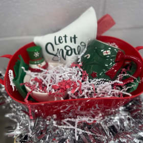 #14- Let It Snow Basket with Mugs item