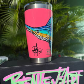 Bentley’s Art – Yeti Tropical Pink 20oz Hand-Painted Cup item
