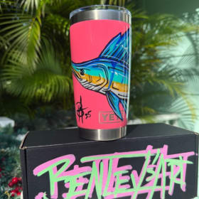 Bentley’s Art – Yeti Tropical Pink 20oz Hand-Painted Cup item