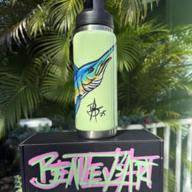 Bentley’s Art – Yeti Key Lime 36 oz Hand-Painted Bottle item