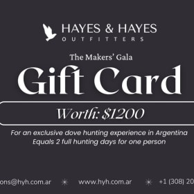 $1200 Gift Certificate for a Hunting Excursion in Argentina item