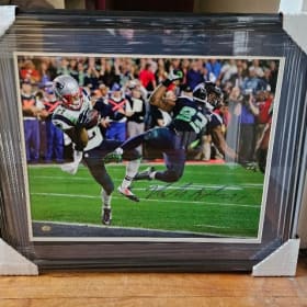Malcolm Butler "The Interception" SIGNED and FRAMED 16x20 item