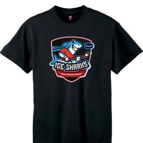 Youth— U8 Ice Sharks Team Black T-Shirt item
