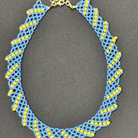 Hand-made Ukrainian patriotic bead necklace item