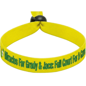 Full Court For A Cure Fabric Wristband - Yellow item