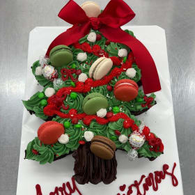 Macaron Topped Chocolate Layer Cake item