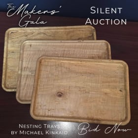 Set of 3 Nesting Wood Serving Trays made by Michael Kincaid item