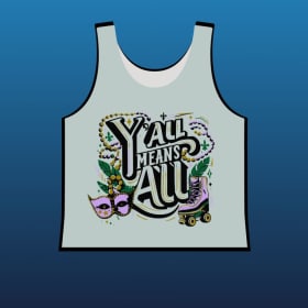 Y'All Means All Racerback Cropped Tank item