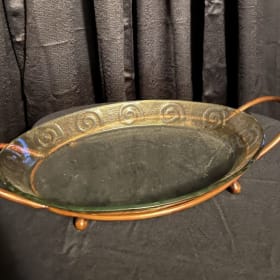 Glass & Brass Decorative Serving Platter item