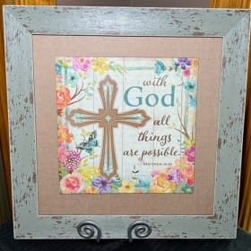 Cross Biblical Scripture Framed Picture item