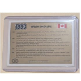 Manon Rhéaume Signed PeeWee Tournament Souvenir Hockey Card item