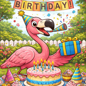 BIrthday Flock- Birthday Banner and Party Hat item