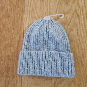 The "Winter Glitz" Metallic Cuffed Beanie - Silver item