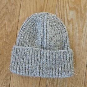 The "Winter Glitz" Metallic Cuffed Beanie - Gold item