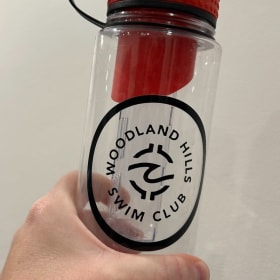 Clear plastic water bottle, with infuser item