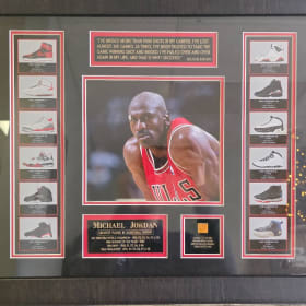 Michael Jordan Legacy Display w/ Authentic Bulls Floor Piece item