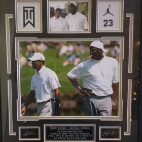 Tiger Woods & Michael Jordan Legacy Framed Display item
