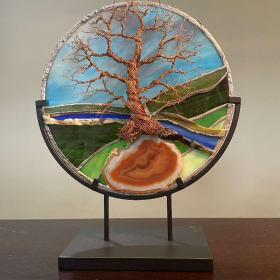 Tree of Life stained glass w/ stand item